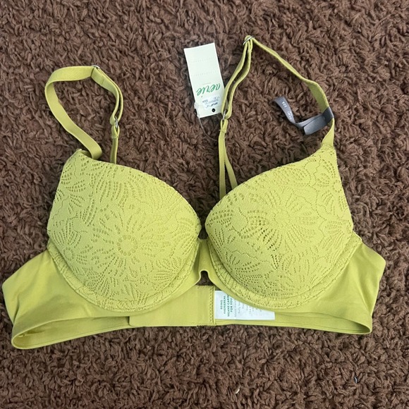 Aerie‎ Women's Lace Padded Everyday Comfort  Green Bra US Size 32A NWT - Picture 1 of 6